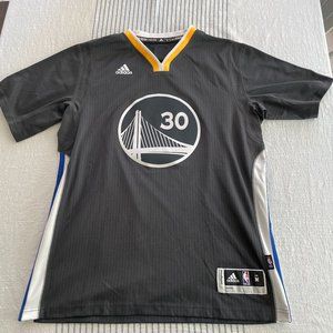 Adidas NBA Steph Curry Warriors Gray Short Sleeve Jersey Adult MED